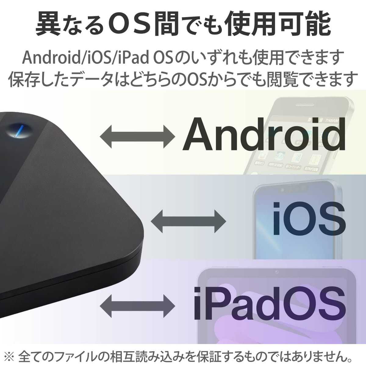 ���쥳�� ���դ��ϡ��ɥǥ����� 2TB Portable Drive USB3.2��Gen1�� iPhone/iPad/Android/mac/Windows�б� �֥�å� ELP-SHU020UBK