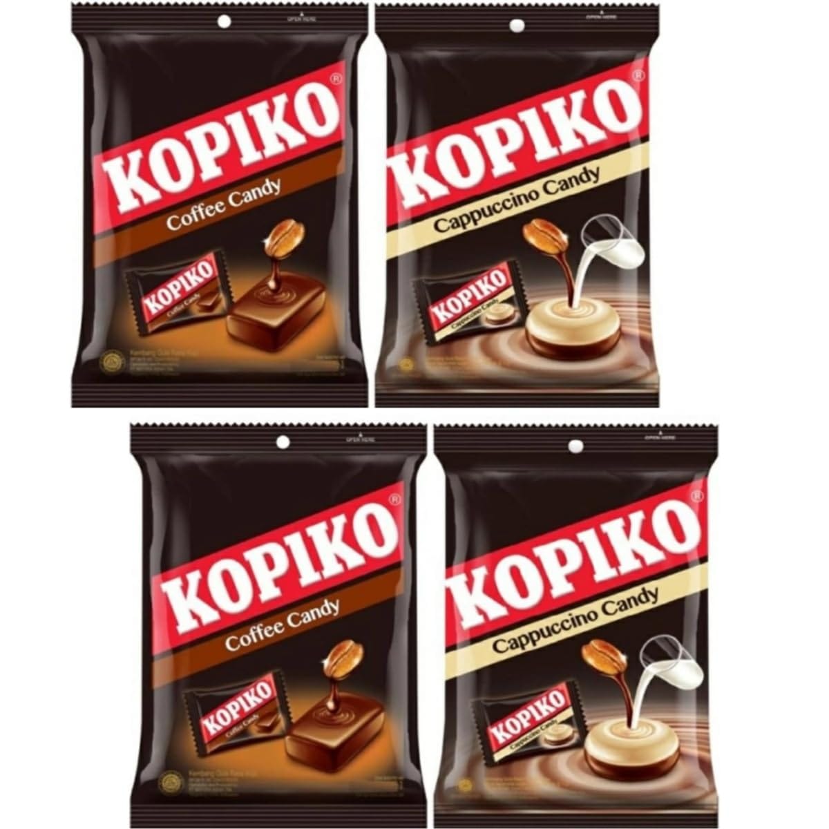コピコ KOPIKO Coffee Candy ＆ Cappuccino Candy 88g入り × 2袋（4袋）+おまけつき
