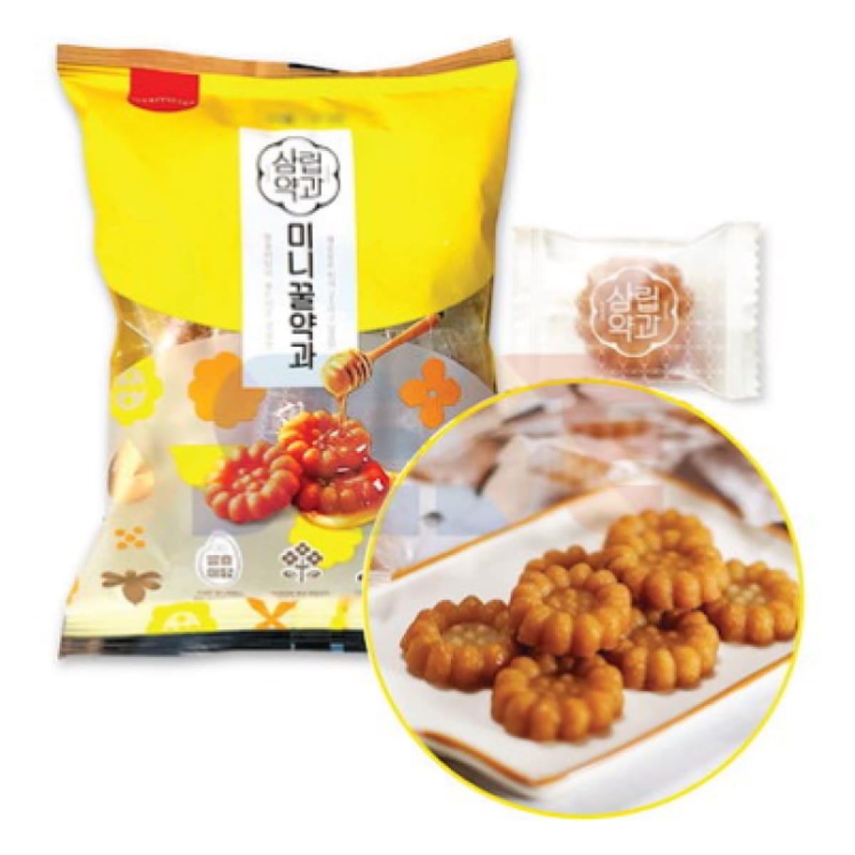 【ミニ薬菓】ヤッカ 薬菓 ミニヤッカ やっか サムリプ/Samlip 140g 1袋 G-marketオリジナル/韓国食品/韓国伝統菓子/はちみつ/シナモン