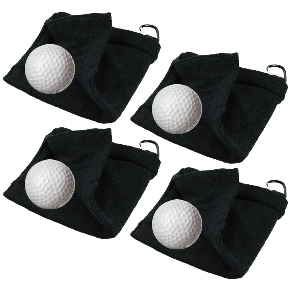 カラビナ付きゴルフボールクリーナー 4個 お手入れ 傷防止 持ち運び ギフト