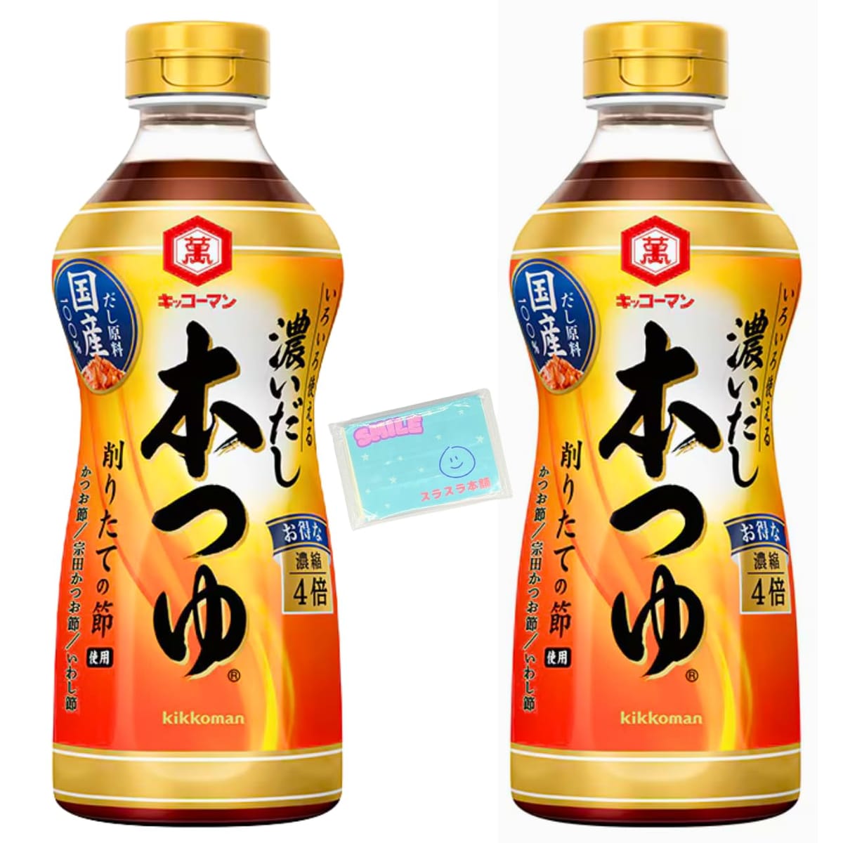 Monolog Style キッコーマン 濃いだし本つゆ 500ml ×2本セット ★スラスラ本舗オリジナルポケットティッシュ付き★