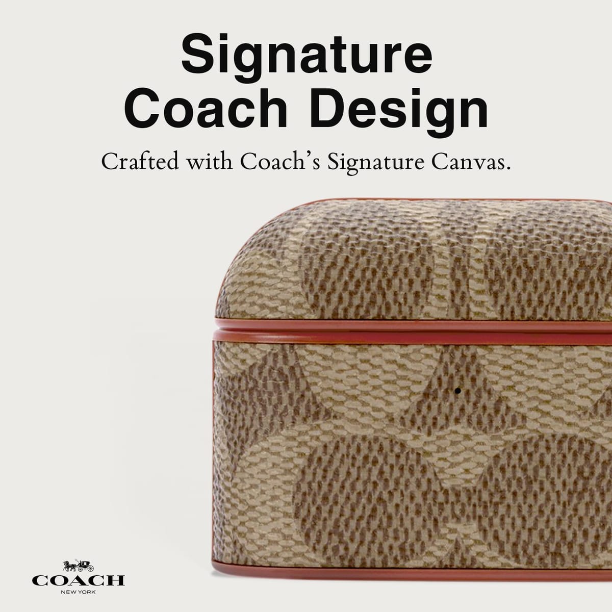 Coach Signature AirPods Pro Case - Compatible with AirPods Pro 2nd / 1st Generation - Signature Tan