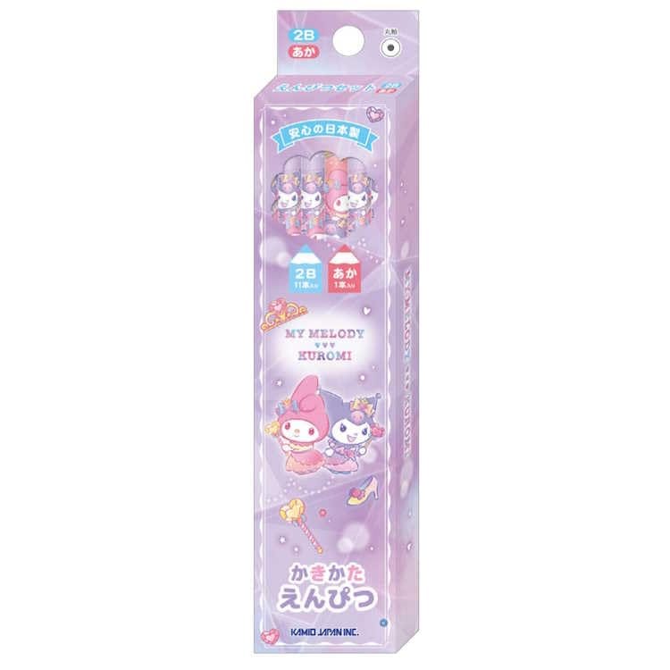 カミオジャパン マイメロディ&クロミ ダース鉛筆 キラキラドレス えんぴつ 12本セット かきかたえんぴ..