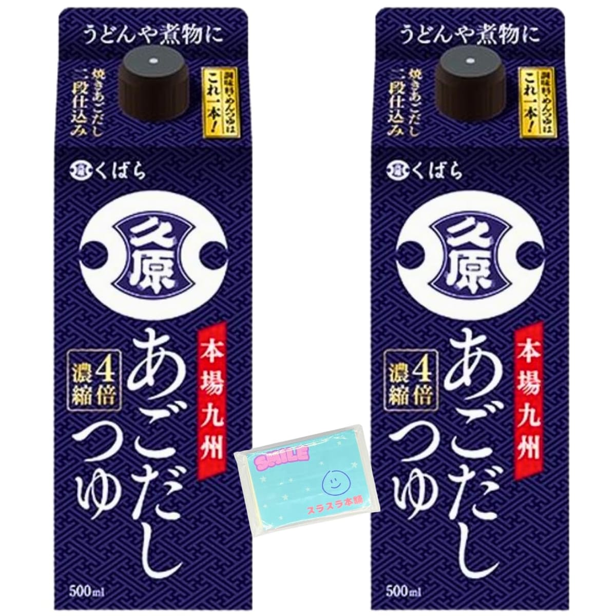 Monolog Style 久原醤油 くばら あごだしつゆ 500ml ×2個セット ★スラスラ本舗オリジナルポケットティ..