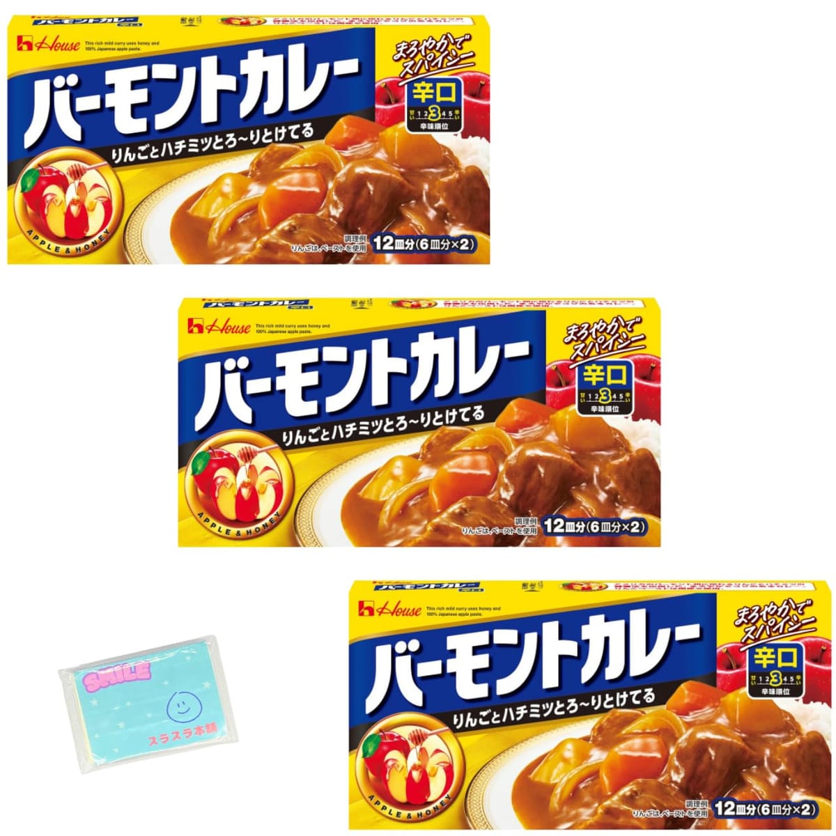 Monolog Style ハウス食品 バーモントカレー 辛口 230g ×3箱セット ★スラスラ本舗オリジナルポケットテ..