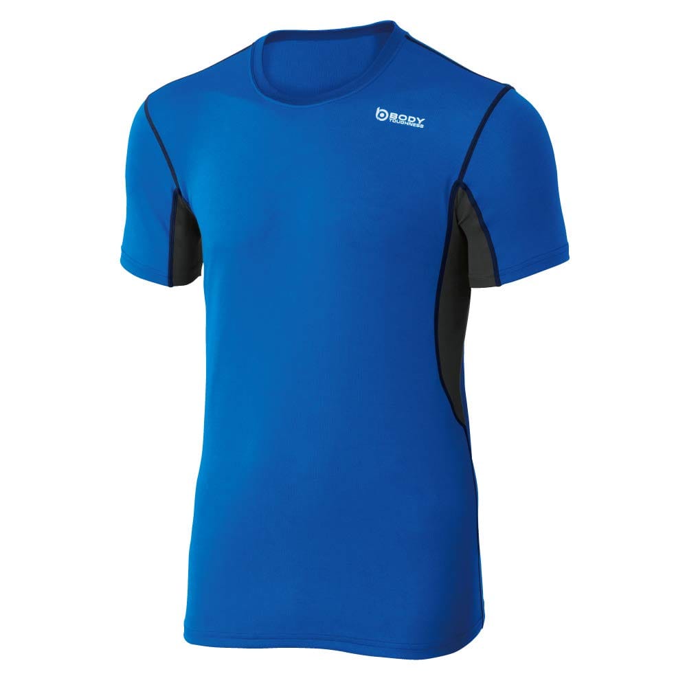 おたふく手袋(Otafuku Glove) 夏用インナー 半袖 丸首 デュアルメッシュ [吸汗速乾 消臭 メッシュ ストレッチ メンズ] JW-601 ブルーxネイビー 3L ブルー×ネイビー