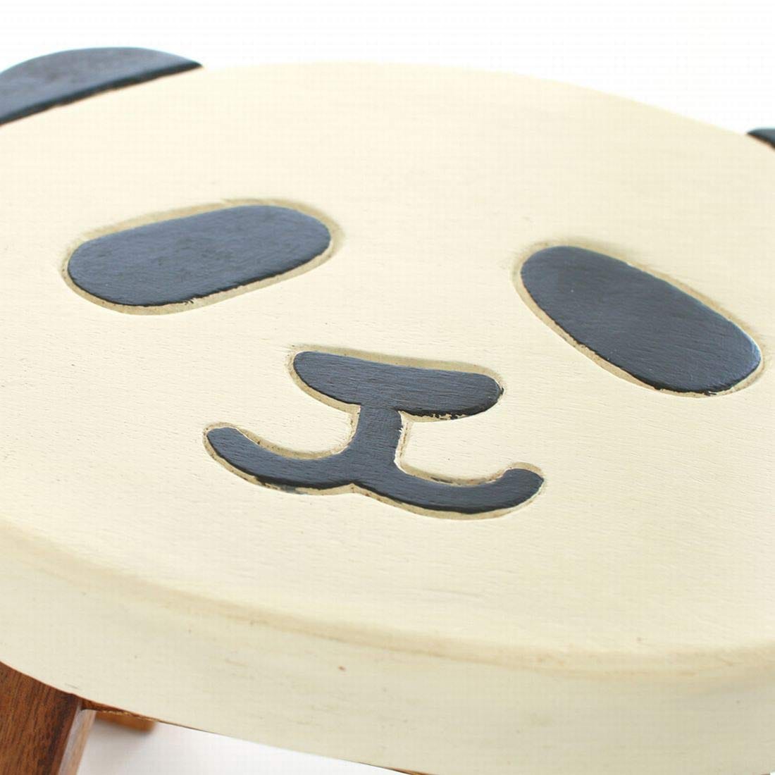 木製 椅子 イス ラウンドスツール (パンダ柄) インテリア 家具 ナチュラル雑貨