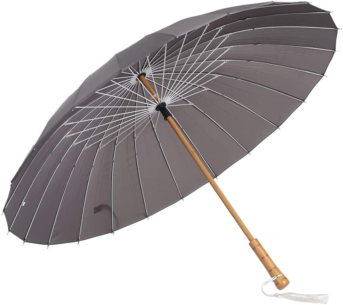 Lanx. 和傘 和風 軽い 24本骨 晴れ 雨 兼用 梅雨 対策 木製 手元 長傘 雨傘 番傘 紳士傘 耐風 撥水 グラスファイバー