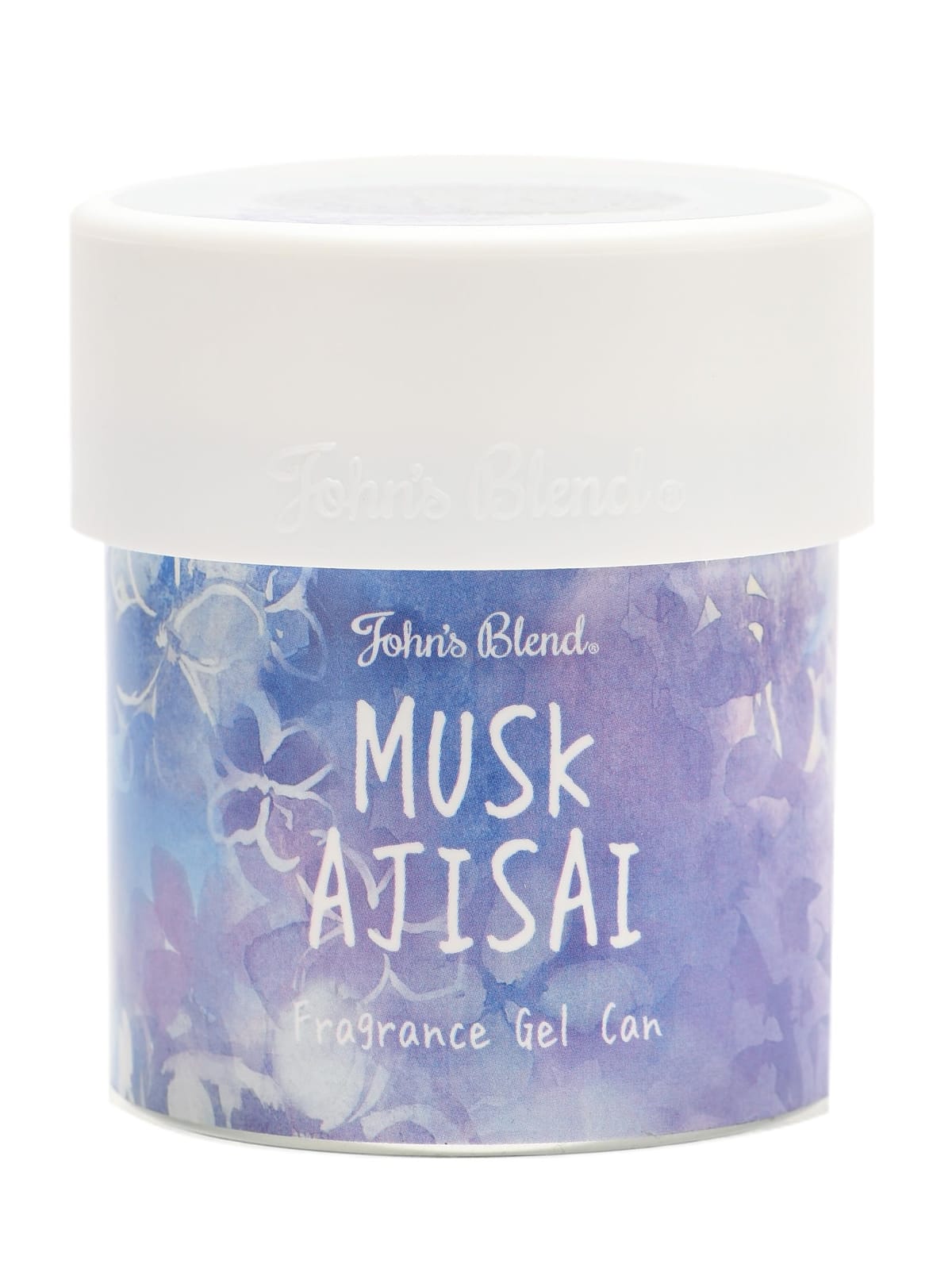 シンプルで柄に頼らないデザインと厳選された心地良い香りが特長の「John's Blend シリーズ」車内のドリンクホルダーにぴったり収まるジェルタイプのルームフレグランス雨の世界を優しく彩るアジサイをイメージ凛とした透明感あふれる印象を表現し、ホワイトムスクの清楚さを加えた、ウォータリーフローラルの調香にTOPに香り出すグリーンやアップルの爽やかな甘さ、そして、時間の経過とともに香り出すフローラル調、ムスクとパウダリーが織りなす清楚さを感じられます雨の向こう側にそっと溶け込む、色とりどりのアジサイと、瑞々しい雨の世界を表現しました水を含んだような色の動きや、青や紫のグラデーションで表現した淡いテクスチャーが、梅雨を楽しむ生活を後押しします車内だけでなく玄関先やトイレなどの狭い空間におすすめ芳香持続期間：約45週間