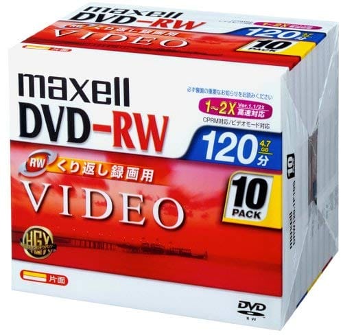 maxell 録画用DVD-RW.120分.10枚パック.1枚づつプラケース付 DRW120.1P10S maxell 録画用DVD-RW.120分.10枚パック.1枚づつプラケース付 DRW120.1P10S