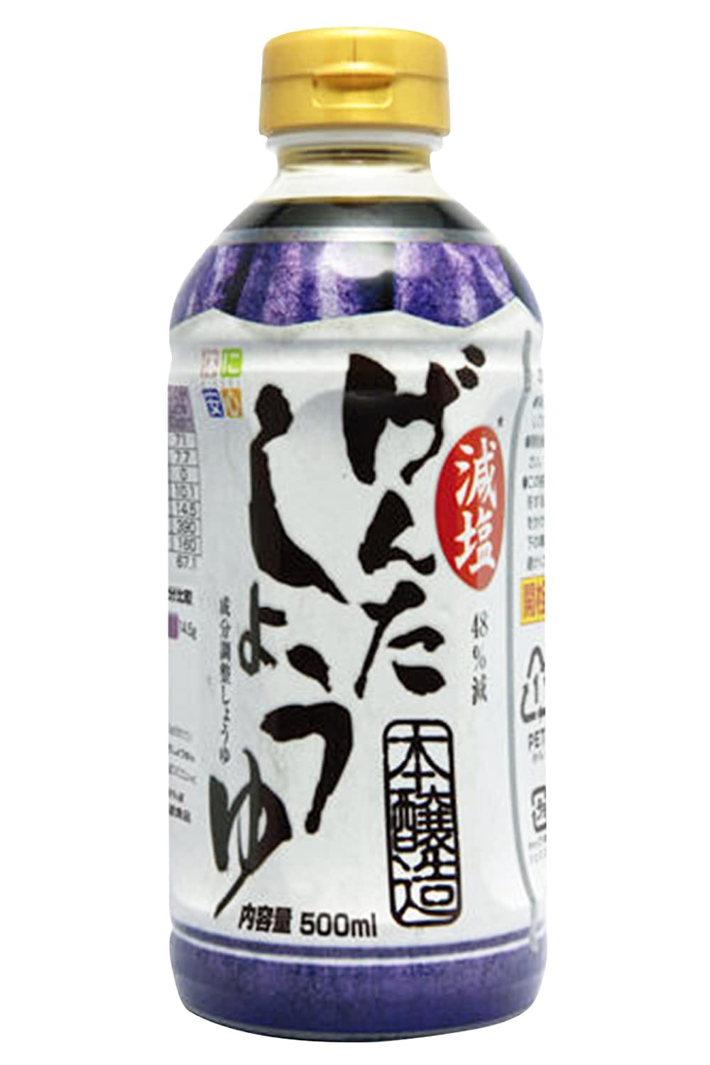48% 減塩 げんた しょうゆ たんぱく質、カリウム、リンにも配慮 500ml