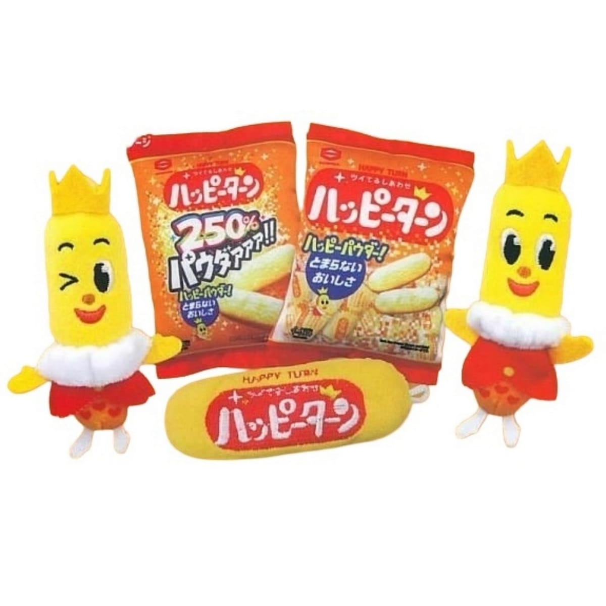 ULCAP 亀田製菓 ハッピーターン ぬいぐるみマスコット × 全5種セット フルコンプ ガチャガチャ カプセ..