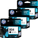 (まとめ) HP804 インクカートリッジ 黒T6N10AA 1個 【×3セット】