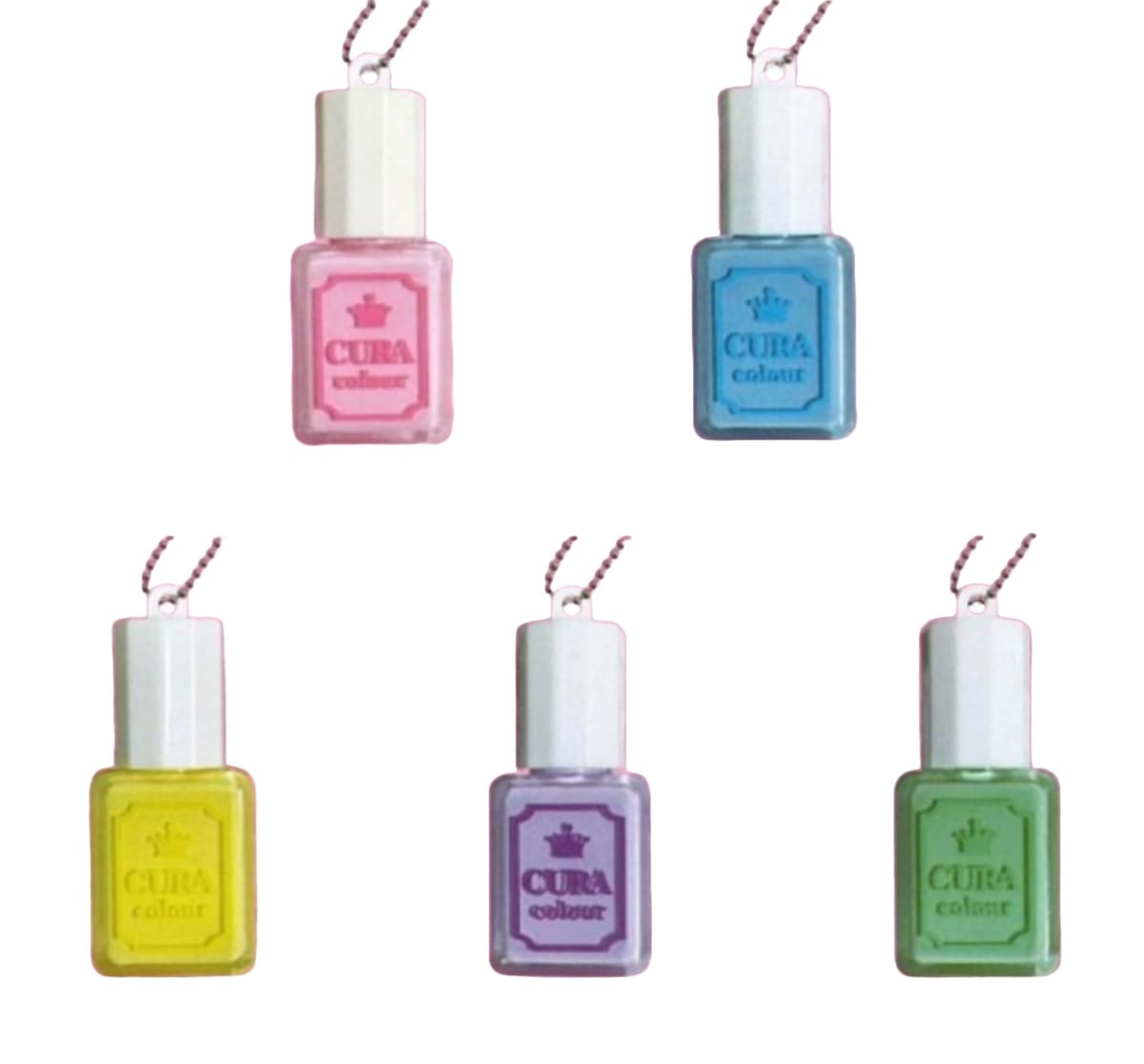 HOT LINE マニキュアマスコット ボールチェーン × 全5種セット フルコンプ ガチャガチャ カプセルトイ