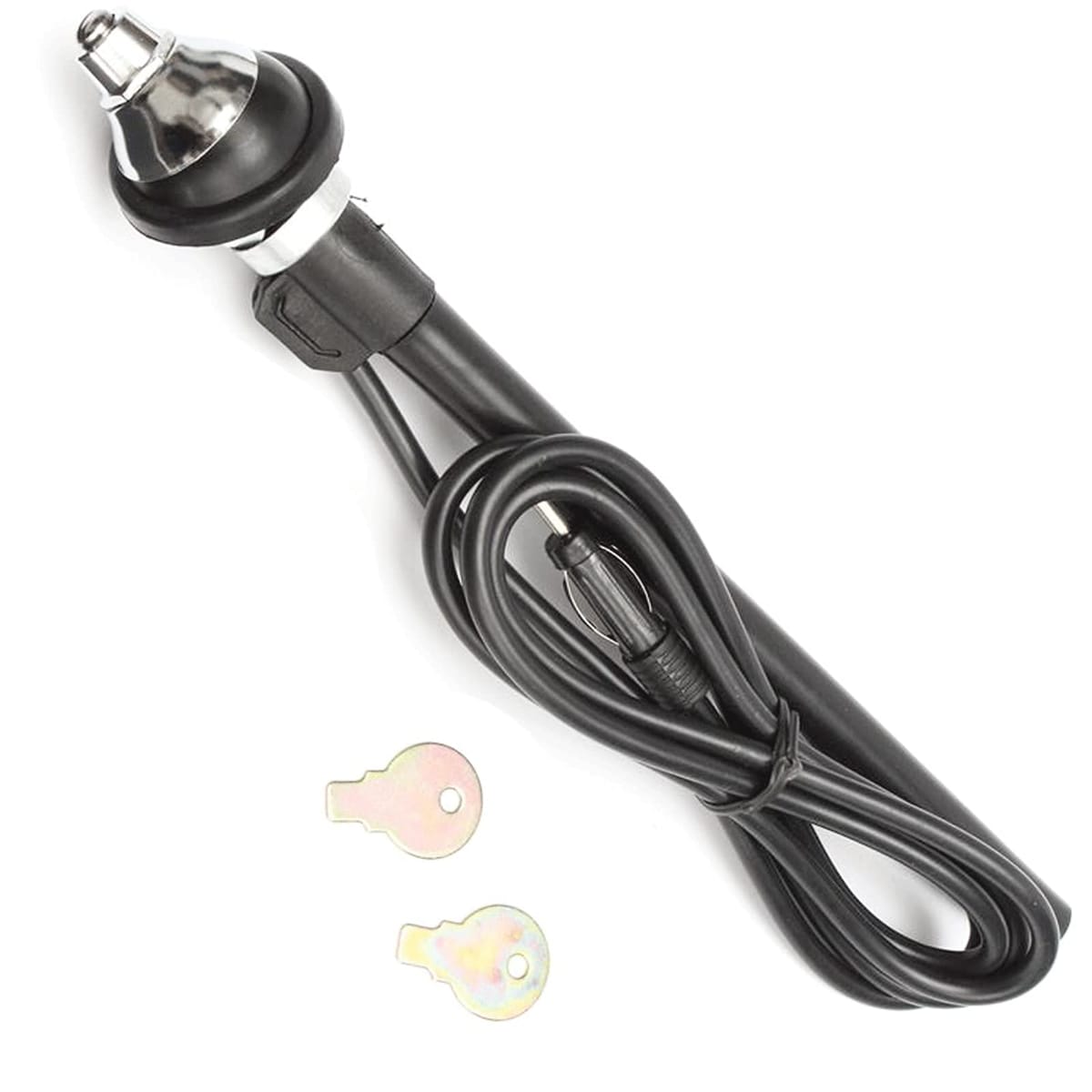 [KING BISON] ラジオ アンテナ 伸縮 黒 silver レトロ カー 旧車 FM AM 電波 ケー...