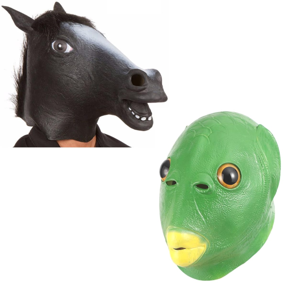 [UTST] 馬 被り物 魚人 マスク おもしろマスク アニマルマスク ウマ お面 変装 仮面 コスプレマスク