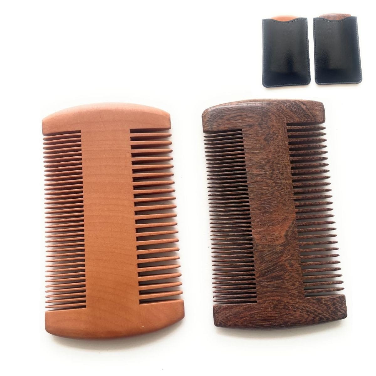 ASPALAND 梳き櫛 2個 セット 極細 両 細歯 梳き クシ ホコリ フケ 取り シラミ 駆除 携帯ケース付