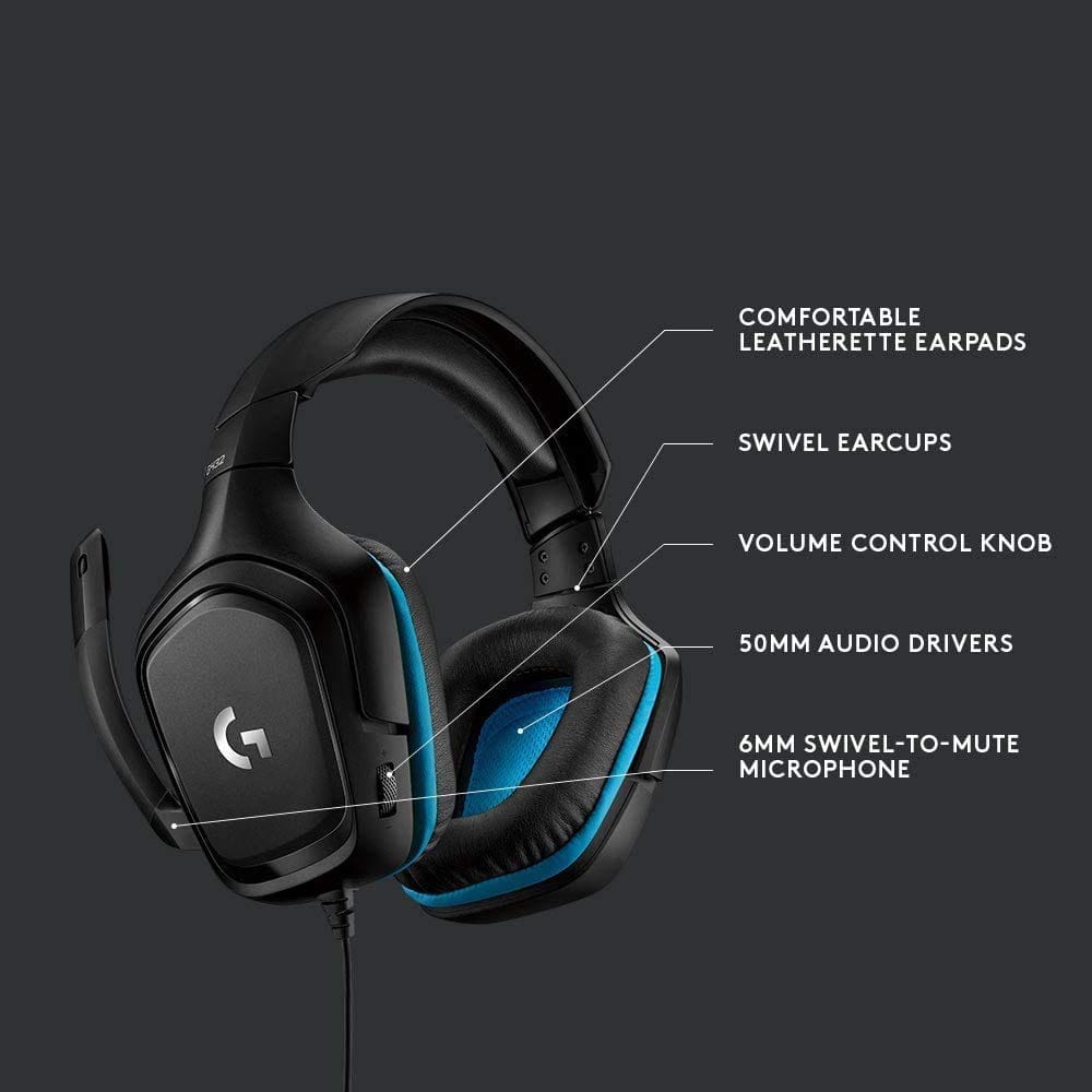 Logitech G432 DTS:X 7.1 Surround Sound Wired Gaming Headset [並行輸入品]