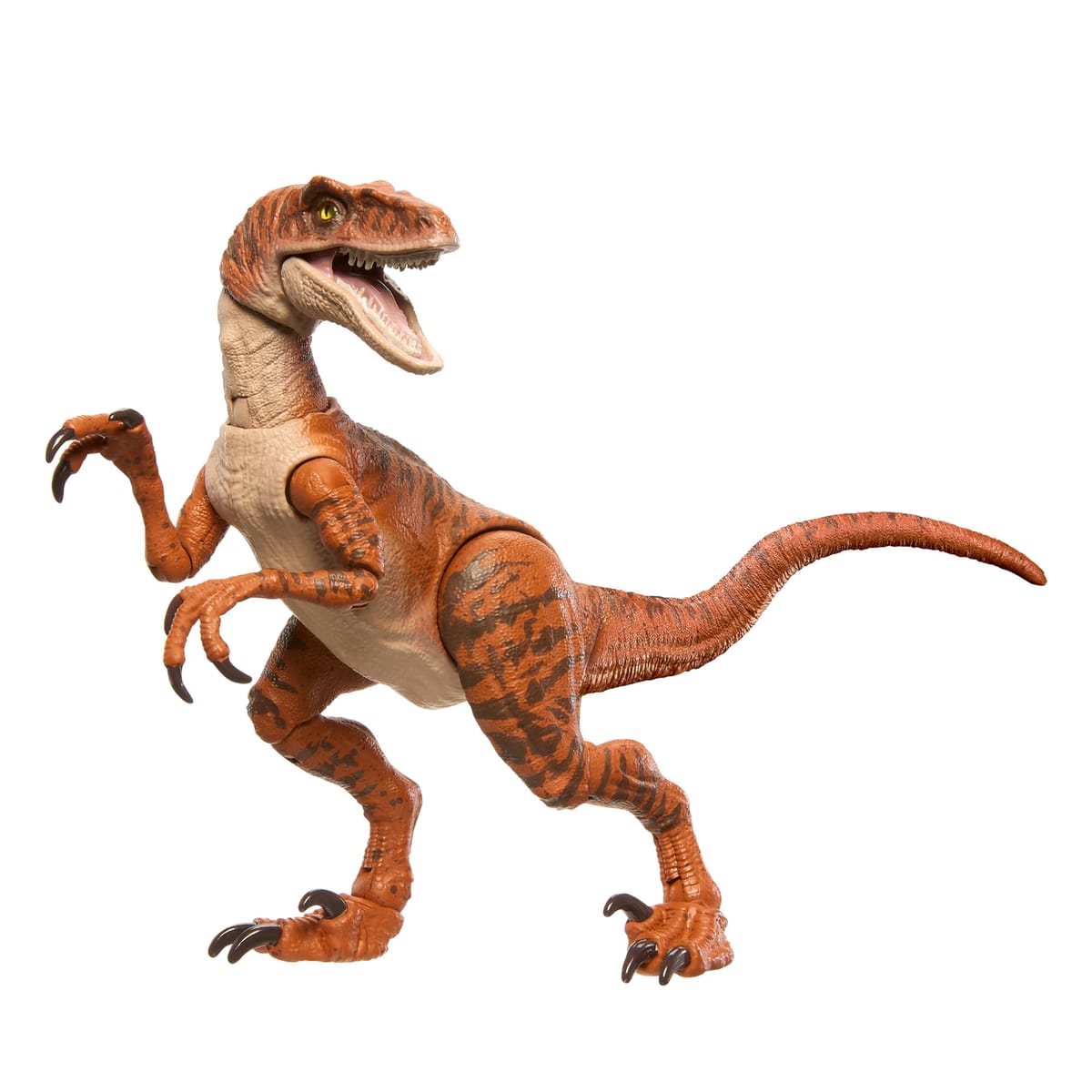 マテル ジュラシックワールド(JURASSIC WORLD) ハモンドコレクション ヴェロキラプトル タイガー 子供向けフィギュア 恐竜 おもちゃ 動く 大きい 全長:約19.8cm 8歳から オレンジ JDJ09