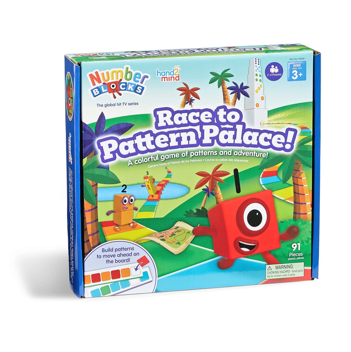 hand2mind Numberblocks Race to Pattern Palace! ボードゲーム パターンと色認識ゲーム 知育ボードゲーム ファミリーゲームナイト 数え方ゲーム 算数おもちゃ 幼稚園学習ゲーム, 95400