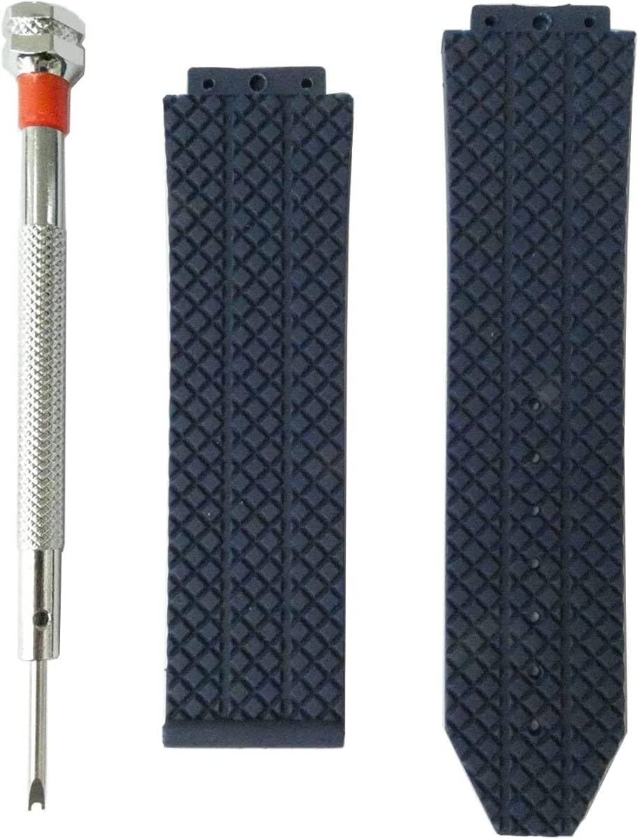 [Manaheart] ウブロ専用 ラバーベルト 24mm ウブロビッグバン ソフトシリコン 社外品 互換品 ラバー ゴム 非純正品 交換用 予備用 ドライバー付き カレンダー カフ コネクタ シルバー チェーン バネ ブロンズ ベルクロ ボーレ パンチ