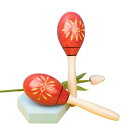 (pont du monde) マラカス Maracas 打楽器 ラテン パーカッション リトミック 楽器 木製 (2個セット)