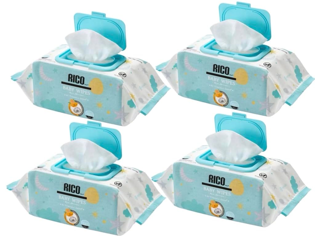 【4個まとめ買い】RICO 赤ちゃん用 おしりふき リニューアル 100枚 x 4