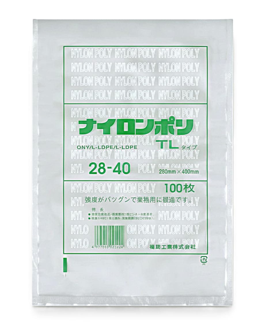ナイロンポリ TLタイプ規格袋 28-40 （100枚） 巾280×長さ400mm