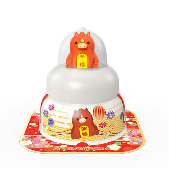 原材料:水稲もち米(国内産100%)内容量:66g賞味期限 翌年12月 来年の干支「たつ」が乗ったそのまま飾れるタイプ。らくポイ容器採用。