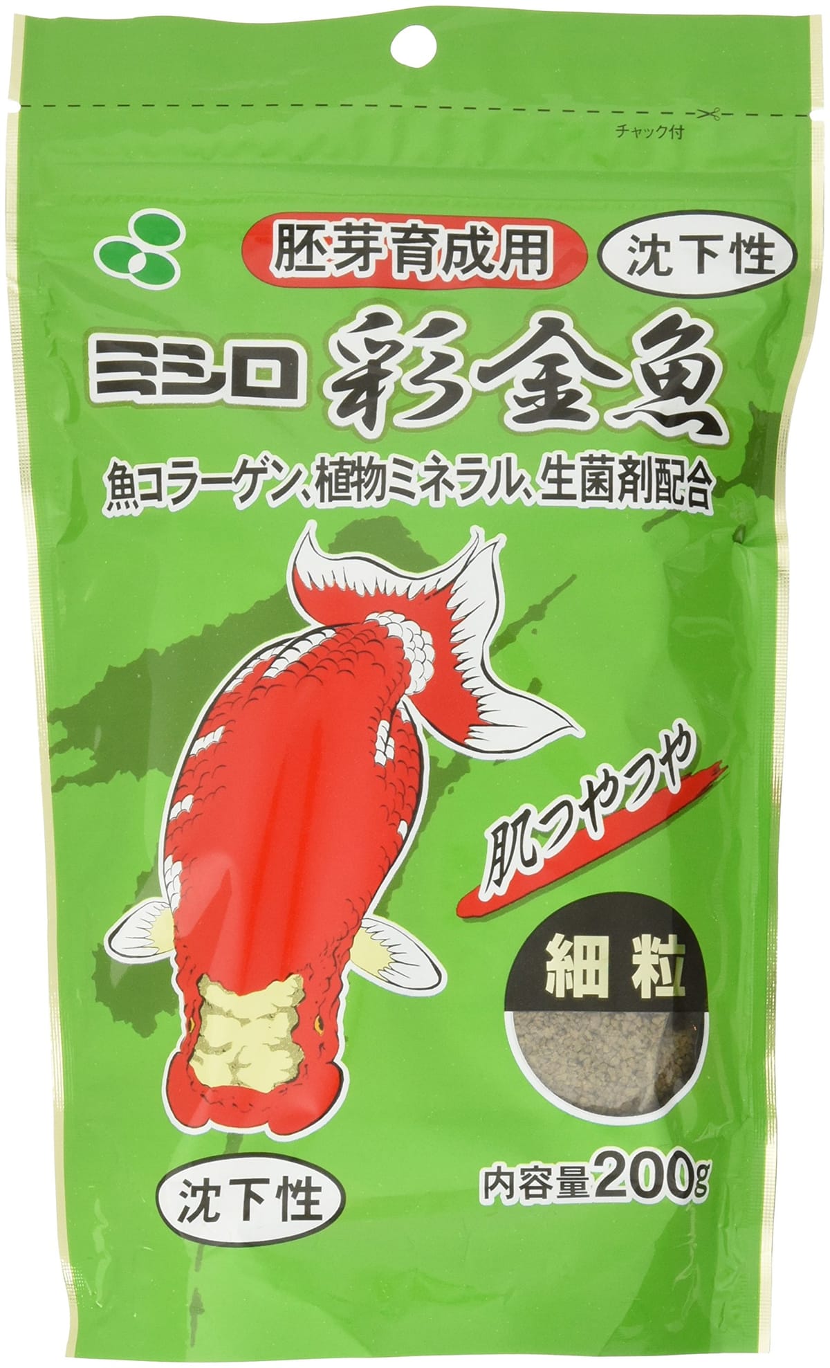 ミシロ 彩金魚 胚芽育成用 細粒 沈下性 200グラム (x 1)