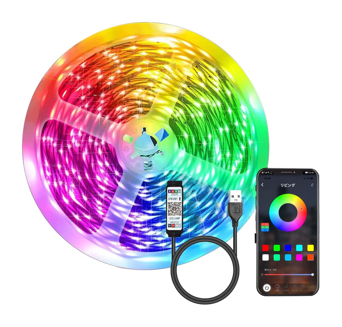 LEDơץ饤 RGB ޥ ץ Bluetooth APP ξ̥ơ 1600
