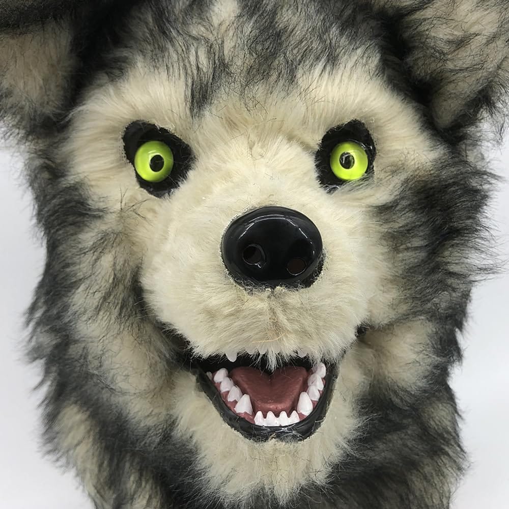 キッソス（KISSOS） アニマルムービングマスク 口が連動して動く 動物 アニマルマスク オオカミ 狼 超リアル ウルフ wolf マスク ハロウィン コスプレ