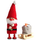 NORDIKA nisse ノルディカ ニッセ クリスマス 木製人形 (そりをひいたサンタ/レッド / NRD120060)