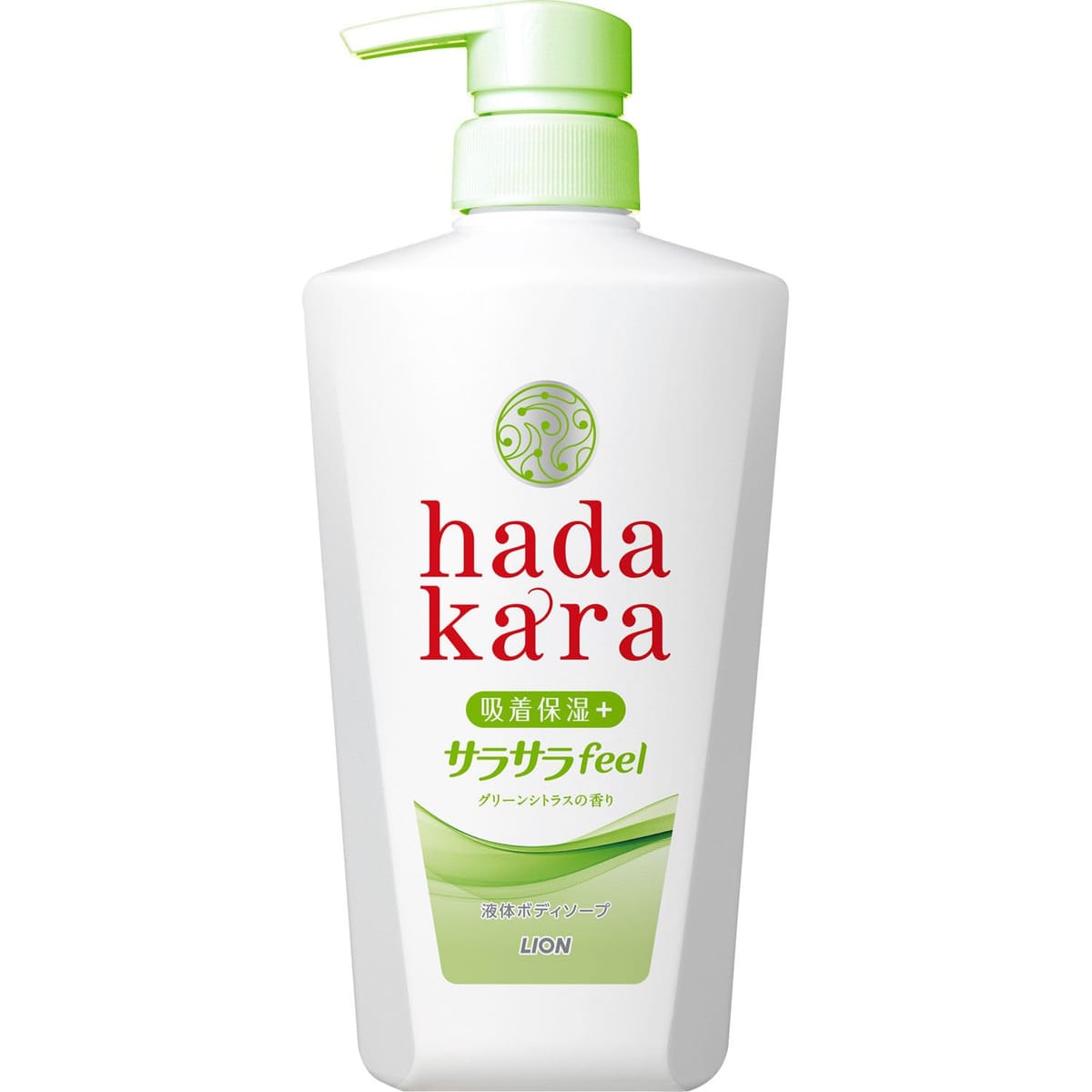 LION hadakara(ハダカラ) ボディソープ 液体 グリーンシトラスの香り 本体 480ml サラサラfeelタイプボディーソープ