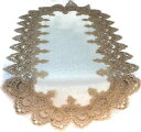 Doily ブティックテーブルランナー ゴールドヨーロピアンレースとアンティーク素材 サイズ34 x 15インチ