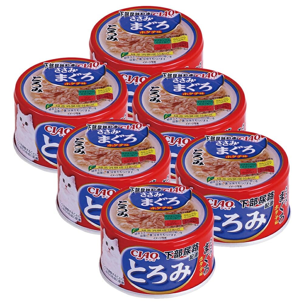 いなば CIAO チャオ とろみ 下部尿路配慮 ささみ・まぐろ ホタテ味 80g×6缶