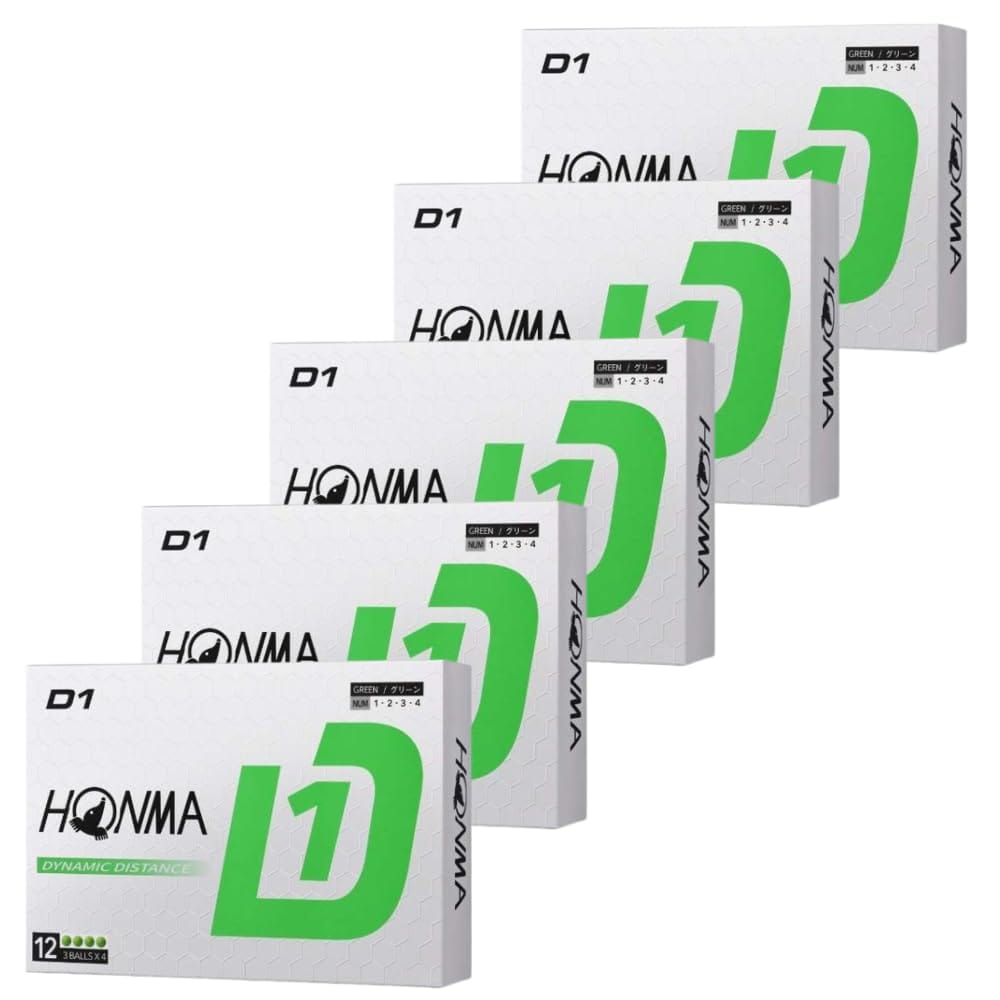【5ダースセット】本間ゴルフ D1 ボール ゴルフボール 2024年モデル BT2401 グリーン (60球) 公認球 ※オリジナルショップカード付き