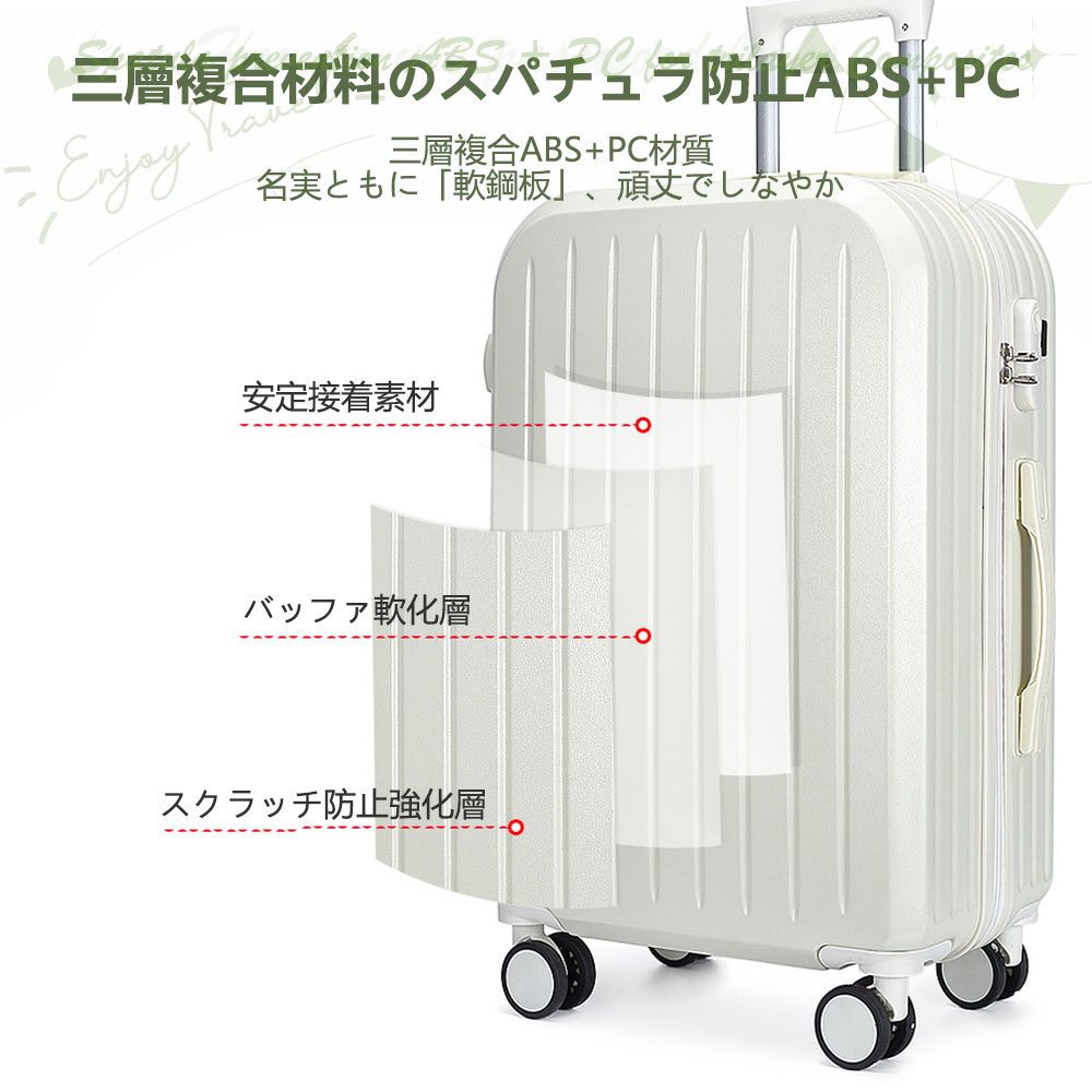 スーツケース キャリーケース 軽量 おしゃれ シンプル フレームタイプ ダイヤル式 ビジネス バッグ ダブルキャスター 多収納ポケット トランク 修学旅行 海外旅行 3