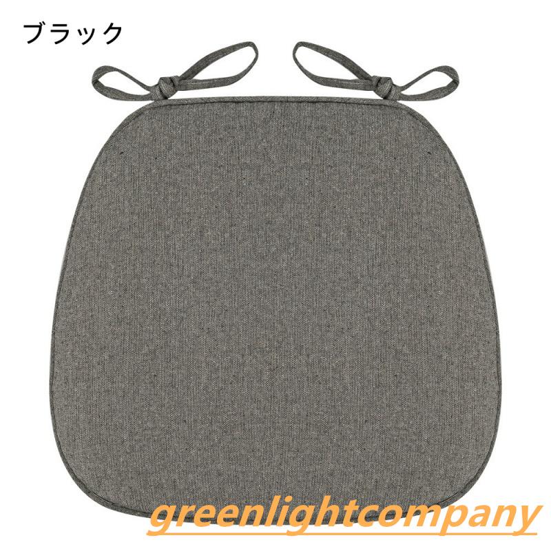 ダイニングチェア クッション 2枚セット/ 4枚セット洗える 椅子用 座布団 ひも付き 馬蹄形 シートクッション 食卓椅子用座布団 すべり止 [2]
