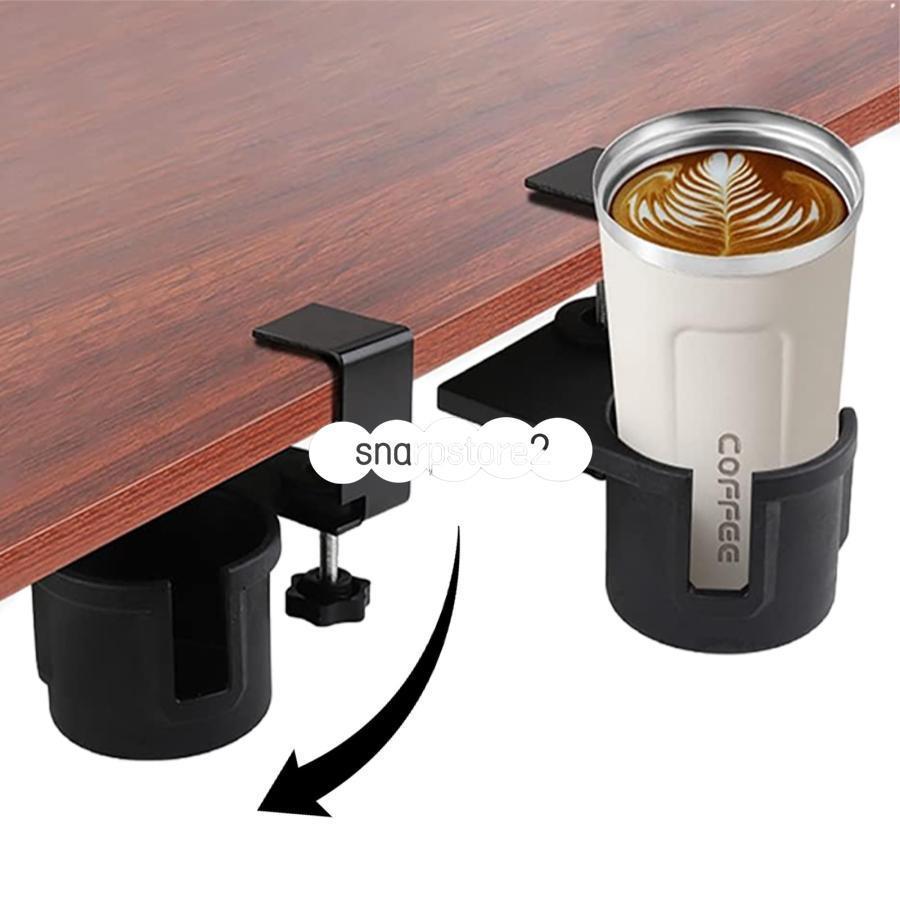 樂天商城 - ドリンクホルダー デスク カップホルダー テーブル 机 180度回転 内径8.4 cm デスク最大厚み4.4 cmに設置できる 収納ホルダー 机の下に収納できる 取り付け簡単