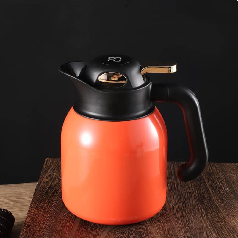 樂天商城 - 1200ML 卓上魔法びん 保温ポット保温 保温卓上ポット ステンレス鋼 温度表示 煮込みティーポット 茶漉し付き オフィス コーヒーポット ティーポット やかん 断熱ポット 父の日