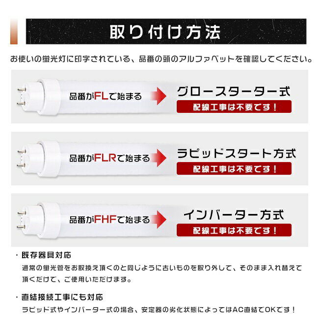 6本セット 全工事不要 LED蛍光灯 40W形 直管 LED 蛍光灯 40W 直管 直管蛍光灯 グロー式 インバーター式 ラピッド式 FL40 FLR40 FHF32 直管LEDランプ 40形 40W型 LED蛍光管 40W 口金回転式 40W形 直管 蛍光灯 電球色 白色 昼白色 昼光色 36W 7200lm 120cm 1198mm G13 2年保証 3