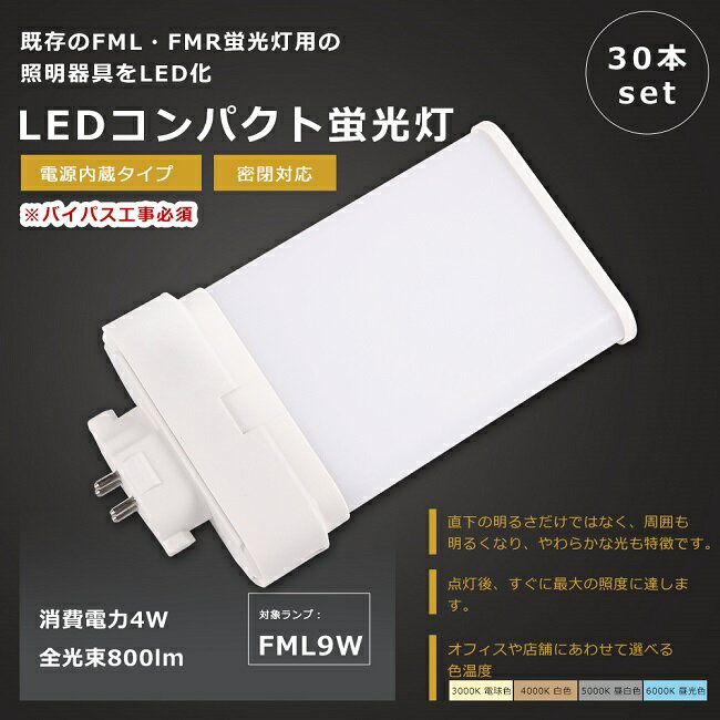 商品名 FML9形 LEDコンパクト蛍光灯（30本セット） サイズ（約） 23*81*105mm 重量 約0.08kg 口金 GX10q（口金GX10q1〜6対応） 消費電力 4W 定格光束 800lm 色温度 電球色3000K/白色4000K/昼白色5000K/昼光色6000K 照射角度 210° 入力電圧 100V/200V（50/60Hz） 演色性 ≧Ra85 材質 アルミニウム・PC 設計寿命 50000H 保証期間 1年 出荷日から1年間で何か故障が御座いましたら、無料で修理や交換をさせていただきます。 長寿命＆省エネ 50000Hの長寿命で、従来のコンパクト蛍光灯に比べ、交換作業が大幅に省けます。4Wの消費電力で従来の蛍光灯FML9Wの明るさを提供でき、省エネ性に優れています。 即時点灯 点灯遅延なし。電源を入れる瞬間、明るくなれます。 チラツキなし LED照明は内部で直流へ変換するためチラツキがほとんど無いです。目に優しい照明です。 高演色性Ra85以上 高演色で照らされた物が目に見える色を再現できます！インテリアには照明に対する要求が大満足です。 電磁波ノイズ対策済み 国際ノイズ規格のCISPR15に準拠、病院などノイズ対策必要な場所にもご満足いただけます。 注意事項 ・お使いの器具がグロー式の場合は、工事不要でグロー球を外すだけでご使用いただけます。 直結工事をしても取り付けが可能 ・グローランプの付いていないインバーター（電子安定器）方式の場合は、直結工事が必要です。 最寄りの電気店にご相談ください。 ・工事をする場合は専門の業者に頼んでください。 アフターサービス ■商品についてご不明点や質問などがありましたら、お気軽にお問合せください。年中無休にてお客様のお問合せに対応いたします。 関連キーワードLED コンパクト蛍光ランプ FML9EX-NF3 FML9EX-LF3 FML9EX-WF3 FML9EX-DF3 led fml9 蛍光灯 9形 電球色 4本平面ブリッジ fml9exl ツイン2パラレル fml9ex fml9 led fml13ex-n fml13ex-l fml13 fml13exl fml13exn led パナソニック led fml13 led led fml18ex-n fml18ex-l fml18exl 電球色 led fml18exn fml18 fml18ex-n-u 日立 led fml27ex-n fml27ex-d led fml27exn fml27ex-l fml27exl fml27 ナチュラル色 fml27eb fml36ex-l fml36ex-n fml36-led fml36 led fml36ex-n-t fml36ex fml36exn 昼白色 fml36exd fml55ex-n fml55 fml55ex fml55exn gx10q gx10q e26 変換 gx10q 変換 gx10q e26 gx10q e26 変換 工事不要 gx10q-3 led gx10q-2 変換 gx10q ソケット gx10q-3 gx10q led ツイン2パラレル蛍光灯 ツイン2パラレル (4本平面ブリッジ) FML 13EX-L 三菱 FML 13EX-L 日立 FML 13EX-L2 東芝 FML 13EX-LF3 パナソニック ツイン蛍光灯 ledに交換 27w 13w 27形 ツイン蛍光灯36w ソケット ツイン蛍光灯27 18w ツイン蛍光灯18 コンパクト蛍光灯 led化 コンパクト蛍光灯型led13w 18w 種類 コンパクト蛍光灯 13w 27w パナソニック（ナチュラル色）2本 4本 8本 10本 12本 20本 30本 50本 60本 100本 25本 蛍光灯 ledに変えるには FDL9型 FDL9w形 ツイン2蛍光灯 GX10q兼用口金 パラライト蛍光灯 ledに交換 蛍光灯交換 三菱 ledランプ ランプ 省エネライト 交換 FHTEX 代替用LED蛍光灯 ツイン3蛍光灯 ツイン3蛍光灯 led ツイン3 led 関 連 商 品 は こ ち ら お 得 な セ ッ ト 商 品 は こ ち ら 単品販売 2本セット 4本セット 10本セット 20本セット 50本セット 100本セット関 連 商 品 は こ ち ら お 得 な セ ッ ト 商 品 は こ ち ら 単品販売 2本セット 4本セット 10本セット 20本セット 50本セット 100本セット 商品名 FML9形 LEDコンパクト蛍光灯（30本セット） サイズ（約） 23*81*105mm 重量 約0.08kg 口金 GX10q（口金GX10q1〜6対応） 消費電力 4W 定格光束 800lm 色温度 電球色3000K/白色4000K/昼白色5000K/昼光色6000K 照射角度 210° 入力電圧 100V/200V（50/60Hz） 演色性 ≧Ra85 材質 アルミニウム・PC 設計寿命 50000H 保証期間 1年 出荷日から1年間で何か故障が御座いましたら、無料で修理や交換をさせていただきます。 長寿命＆省エネ 50000Hの長寿命で、従来のコンパクト蛍光灯に比べ、交換作業が大幅に省けます。4Wの消費電力で従来の蛍光灯FML9Wの明るさを提供でき、省エネ性に優れています。 即時点灯 点灯遅延なし。電源を入れる瞬間、明るくなれます。 チラツキなし LED照明は内部で直流へ変換するためチラツキがほとんど無いです。目に優しい照明です。 高演色性Ra85以上 高演色で照らされた物が目に見える色を再現できます！インテリアには照明に対する要求が大満足です。 電磁波ノイズ対策済み 国際ノイズ規格のCISPR15に準拠、病院などノイズ対策必要な場所にもご満足いただけます。 注意事項 ・お使いの器具がグロー式の場合は、工事不要でグロー球を外すだけでご使用いただけます。 直結工事をしても取り付けが可能 ・グローランプの付いていないインバーター（電子安定器）方式の場合は、直結工事が必要です。 最寄りの電気店にご相談ください。 ・工事をする場合は専門の業者に頼んでください。 アフターサービス ■商品についてご不明点や質問などがありましたら、お気軽にお問合せください。年中無休にてお客様のお問合せに対応いたします。 関連キーワードLED コンパクト蛍光ランプ FML9EX-NF3 FML9EX-LF3 FML9EX-WF3 FML9EX-DF3 led fml9 蛍光灯 9形 電球色 4本平面ブリッジ fml9exl ツイン2パラレル fml9ex fml9 led fml13ex-n fml13ex-l fml13 fml13exl fml13exn led パナソニック led fml13 led led fml18ex-n fml18ex-l fml18exl 電球色 led fml18exn fml18 fml18ex-n-u 日立 led fml27ex-n fml27ex-d led fml27exn fml27ex-l fml27exl fml27 ナチュラル色 fml27eb fml36ex-l fml36ex-n fml36-led fml36 led fml36ex-n-t fml36ex fml36exn 昼白色 fml36exd fml55ex-n fml55 fml55ex fml55exn gx10q gx10q e26 変換 gx10q 変換 gx10q e26 gx10q e26 変換 工事不要 gx10q-3 led gx10q-2 変換 gx10q ソケット gx10q-3 gx10q led ツイン2パラレル蛍光灯 ツイン2パラレル (4本平面ブリッジ) FML 13EX-L 三菱 FML 13EX-L 日立 FML 13EX-L2 東芝 FML 13EX-LF3 パナソニック ツイン蛍光灯 ledに交換 27w 13w 27形 ツイン蛍光灯36w ソケット ツイン蛍光灯27 18w ツイン蛍光灯18 コンパクト蛍光灯 led化 コンパクト蛍光灯型led13w 18w 種類 コンパクト蛍光灯 13w 27w パナソニック（ナチュラル色）2本 4本 8本 10本 12本 20本 30本 50本 60本 100本 25本 蛍光灯 ledに変えるには FDL9型 FDL9w形 ツイン2蛍光灯 GX10q兼用口金 3波長形電球色 パラライト蛍光灯 ledに交換 蛍光灯交換 三菱 ledランプ ランプ 省エネライト 交換 FHTEX 代替用LED蛍光灯 ツイン3蛍光灯 ツイン3蛍光灯 led ツイン3 led 送料無料 おすすめ 人気商品 プレゼント ギフト お買い得 セット販売