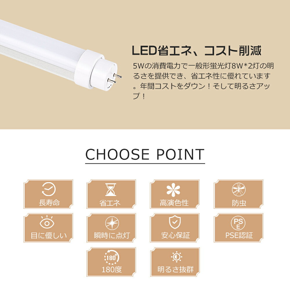 【30本セット】LED蛍光灯 8W形 消費電力5W 1000LM 287mm G13 グロー ラビット式 インバーター式 電球色/白色/昼白色/昼光色 LEDライト 8形 直管型蛍光灯 直管型LEDランプ 照明 LED蛍光管 8型 直管LED 8W型 直管蛍光灯 FL8 FLR8 FHF8 広角180度タイプより明るい 全工事不要 [2]