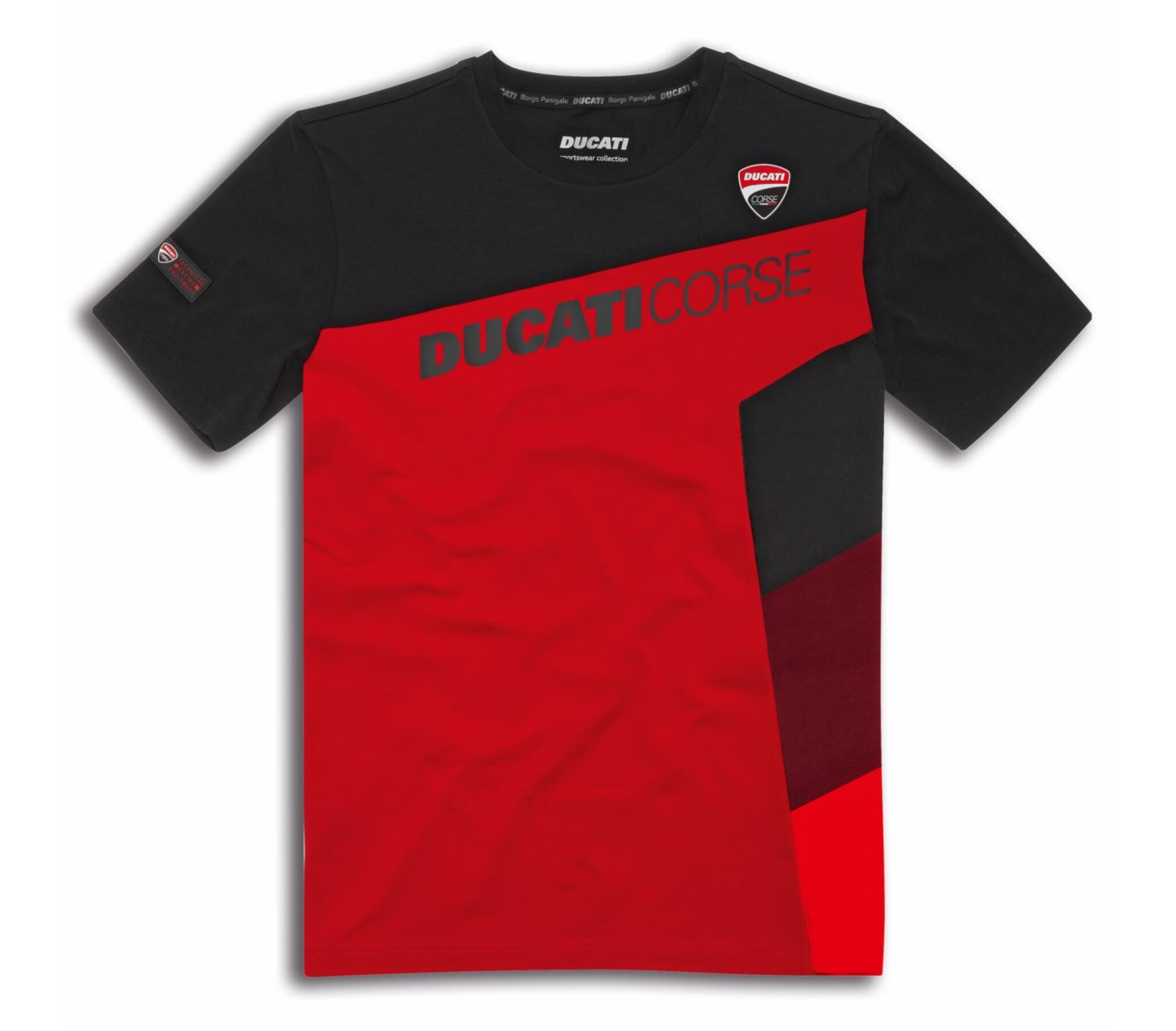 《Ducati Corse Sport ショートスリーブTシャツ 98770592》ドゥカティアパレル 正規品 用品 Corse コルセ Tシャツ 半袖 男女兼用 Mサイズ Lサイズ XLサイズ ブラック レッド