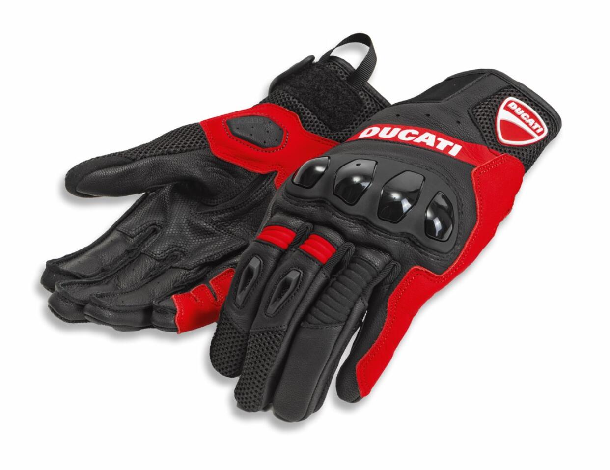 ★ニューモデル★【DUCATI】《Ducati City C4 ファブリックレザーグローブ 98109256》ドゥカティアパレル 正規品 ライディング レザーグローブ メッシュ 通気性 タッチスクリーン Mサイズ Lサイズ XLサイズ ブラック レッド