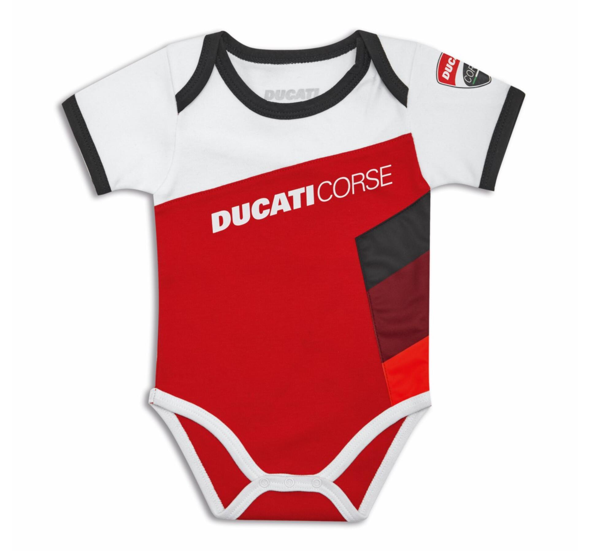 楽天バイクハウス阿部　楽天市場店★ニューモデル★【DUCATI】《Ducati Corse Sport ボディセット（2個セット） 98770541》ドゥカティアパレル 正規品 キッズ用品 ベビー ボディセット ロンパース 男女兼用 出産祝い お祝い プレゼント レッド グレー ホワイト 2色セット