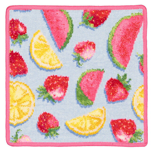 FEILER フェイラー Summer Fruits 【25cm】 ハンカチ ハンドタオル フルーツ スイカ レモン イチゴ 【送料無料】（楽天・ビーハート楽天市場店）