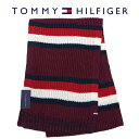 TOMMY HILFIGER トミーヒルフィガー 1CT0194 646 RHODODENDRON マフラー ワイン ストライプ メンズ レディース ユニセックス 【ラッピング不可】【RCP】