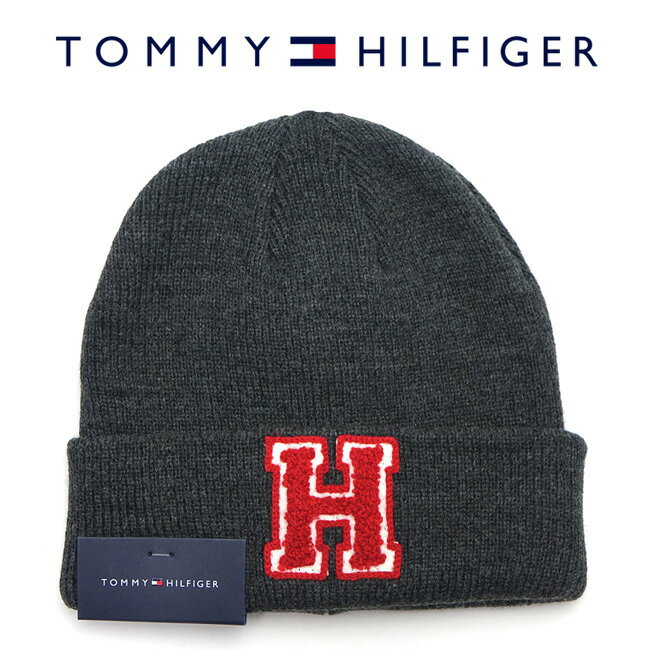 トミー ヒルフィガー キャップ メンズ TOMMY HILFIGER トミーヒルフィガー 1CT0205 070 ニットキャップ チャコールヘザー メンズ レディース ユニセックス ニット帽 ワッペン 【ラッピング不可】【RCP】